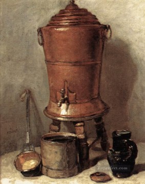 古典的な静物画 Painting - 銅を飲むフー・ジャン・バティスト・シメオン・シャルダンの静物画